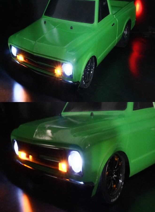RCLIONS طقم مصابيح أمامية وخلفية LED بيضاء وحمراء لسيارة التحكم عن بعد RCLIONS، مناسب لسيارات Drag Slash C10 بمقياس 1/10، قطع غيار مُحسّنة - Image 4